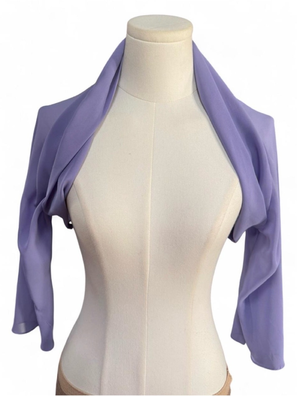 vintage lavender david’s bridal chiffon shrug sachet fairycore cover up bolero
